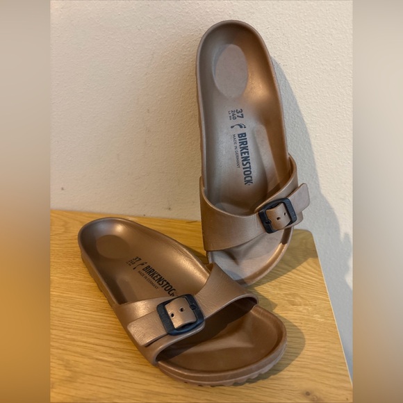 Birkenstock Madrid Essentials EVA Sandals Shoes Mocha Brown Slides 37 Women’s - Picture 1 of 6